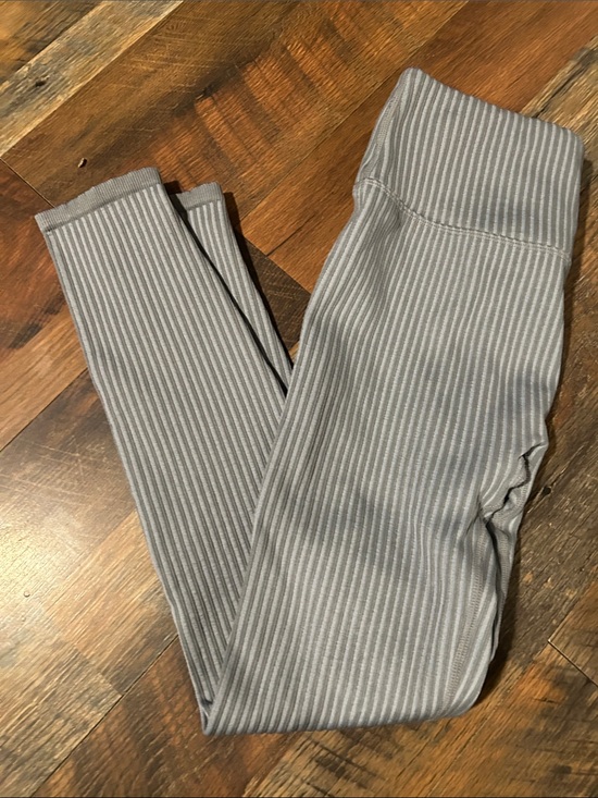 Fabletics Pants - Fabletics Light Grey Ribbed Leggings